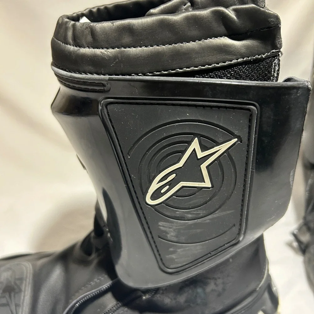 Alpinestars Supertech Motorcycle Racing Boots Black White Mens US 9 Euro 43 3082